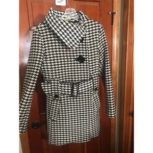 Soia & Kyo Wool Coat, Houndstooth, Big Buttons M